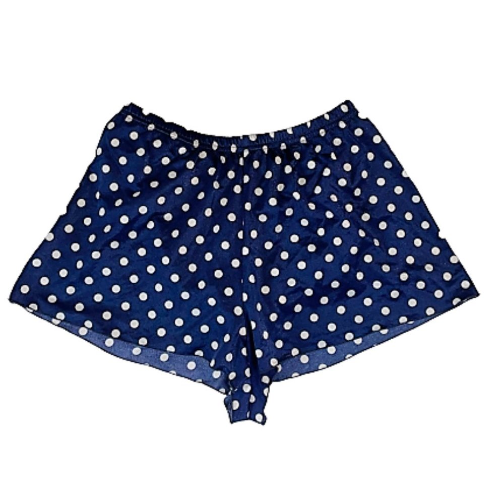 LANDS END 14 Swimsuit Bottoms Navy White Polka Dot